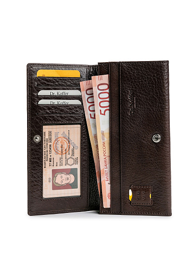 Кошелек Dr.Koffer из натуральной кожи коричневый