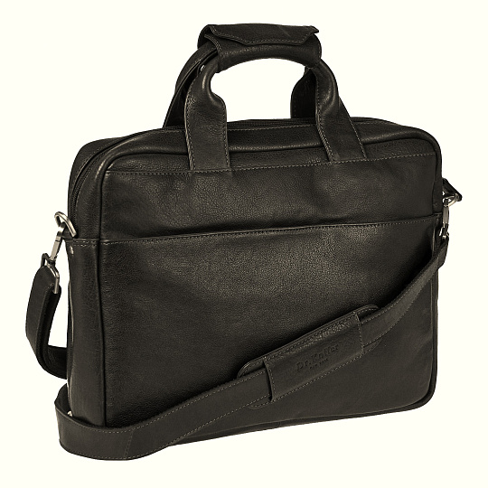 Деловая сумка Dr.Koffer из натуральной кожи черная