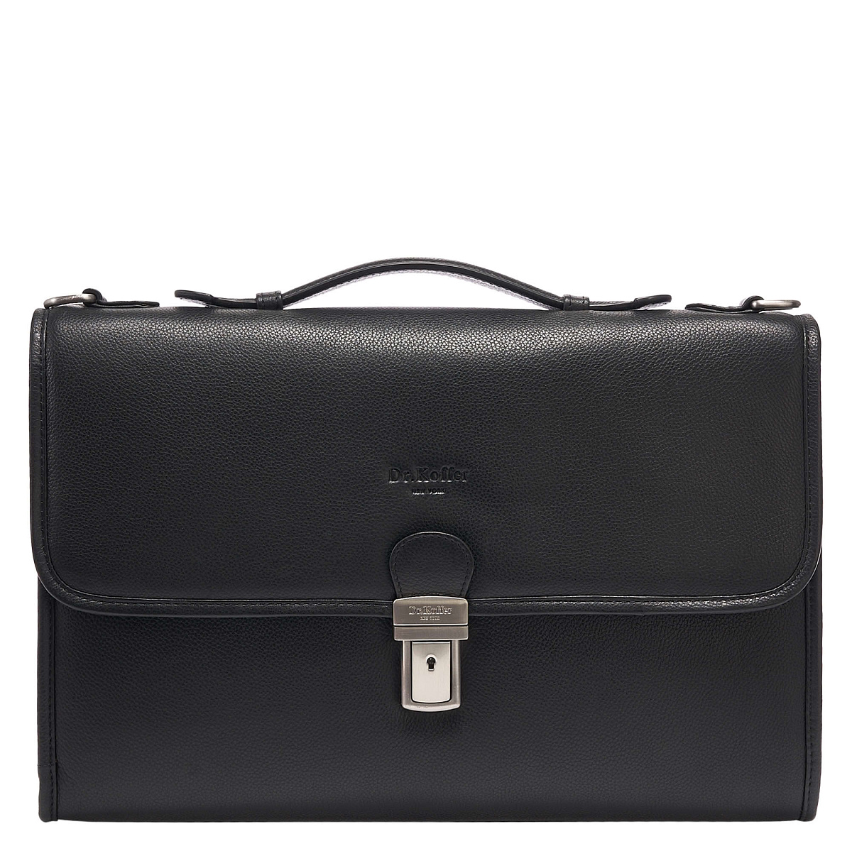 Портфель Dr.Koffer из натуральной кожи черный