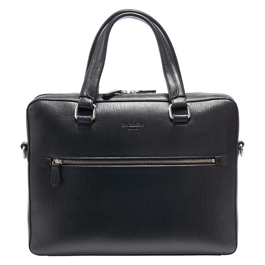 Деловая сумка Dr.Koffer из натуральной кожи черная