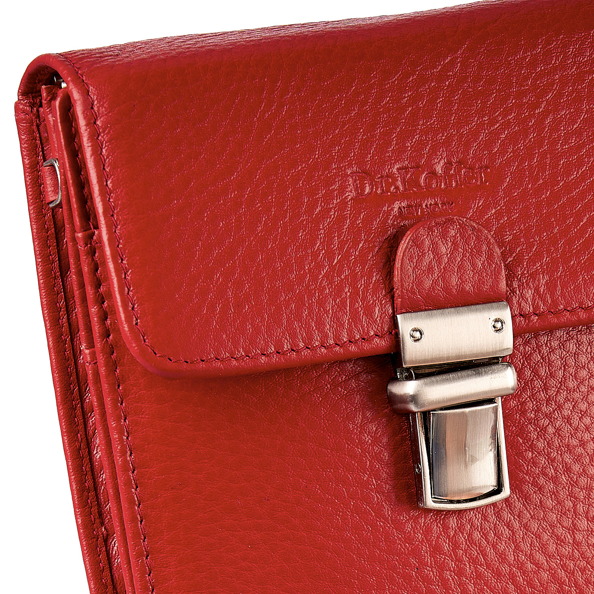 Деловая сумка Dr.Koffer из натуральной кожи красная
