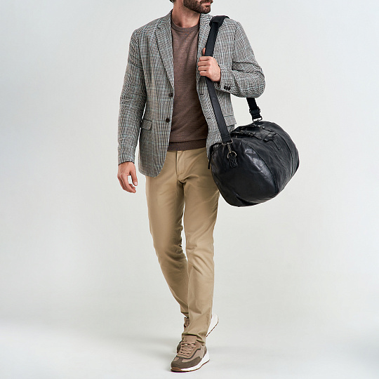 Сумка дорожная Dr.Koffer из натуральной кожи черная