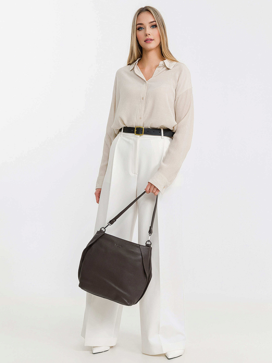 Женская сумка Dr.Koffer из натуральной кожи коричневая