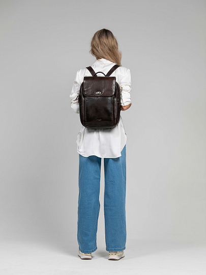 Рюкзак Dr.Koffer из натуральной кожи темно-коричневый