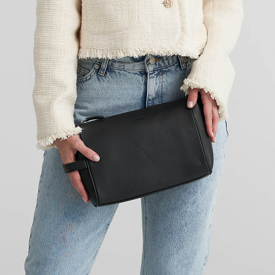 Несессер Dr. Koffer из натуральной кожи черный