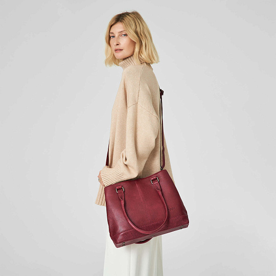 Женская сумка Dr. Koffer из натуральной кожи бордовая