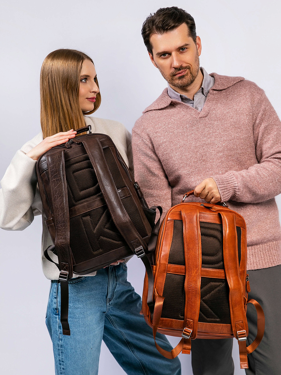 Рюкзак Dr. Koffer из натуральной кожи светло-коричневый