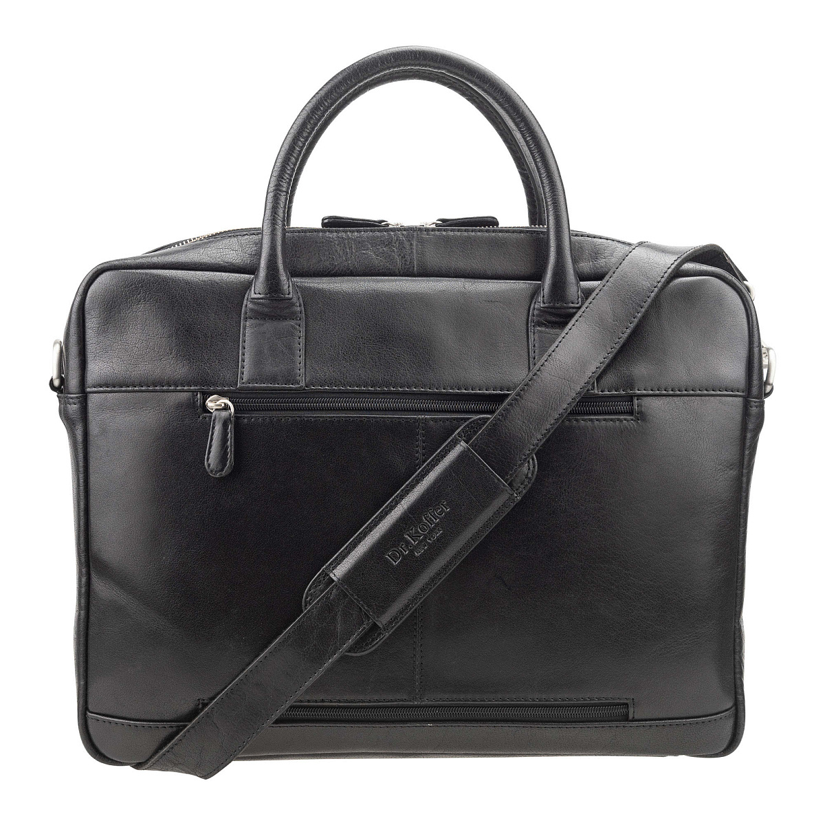 Деловая сумка Dr. Koffer из натуральной кожи черная