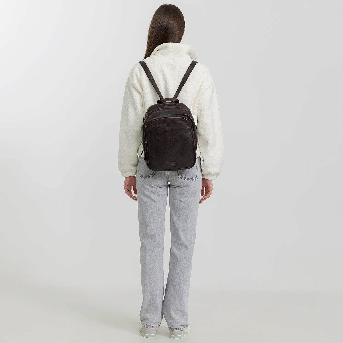 Рюкзак Dr.Koffer из натуральной кожи темно-коричневый