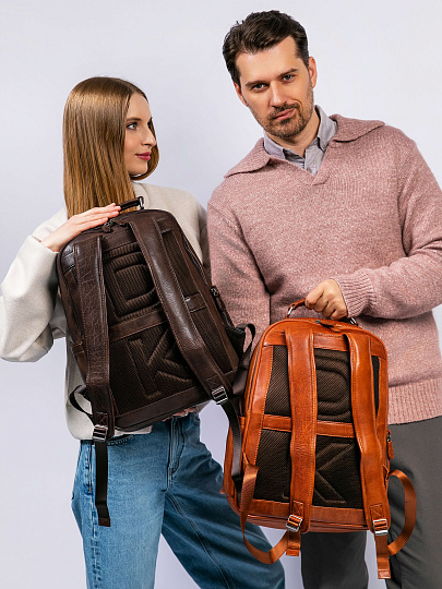 Рюкзак Dr. Koffer из натуральной кожи светло-коричневый