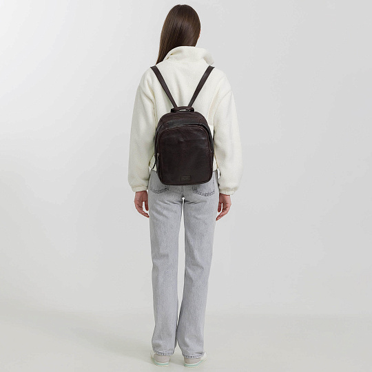 Рюкзак Dr.Koffer из натуральной кожи темно-коричневый