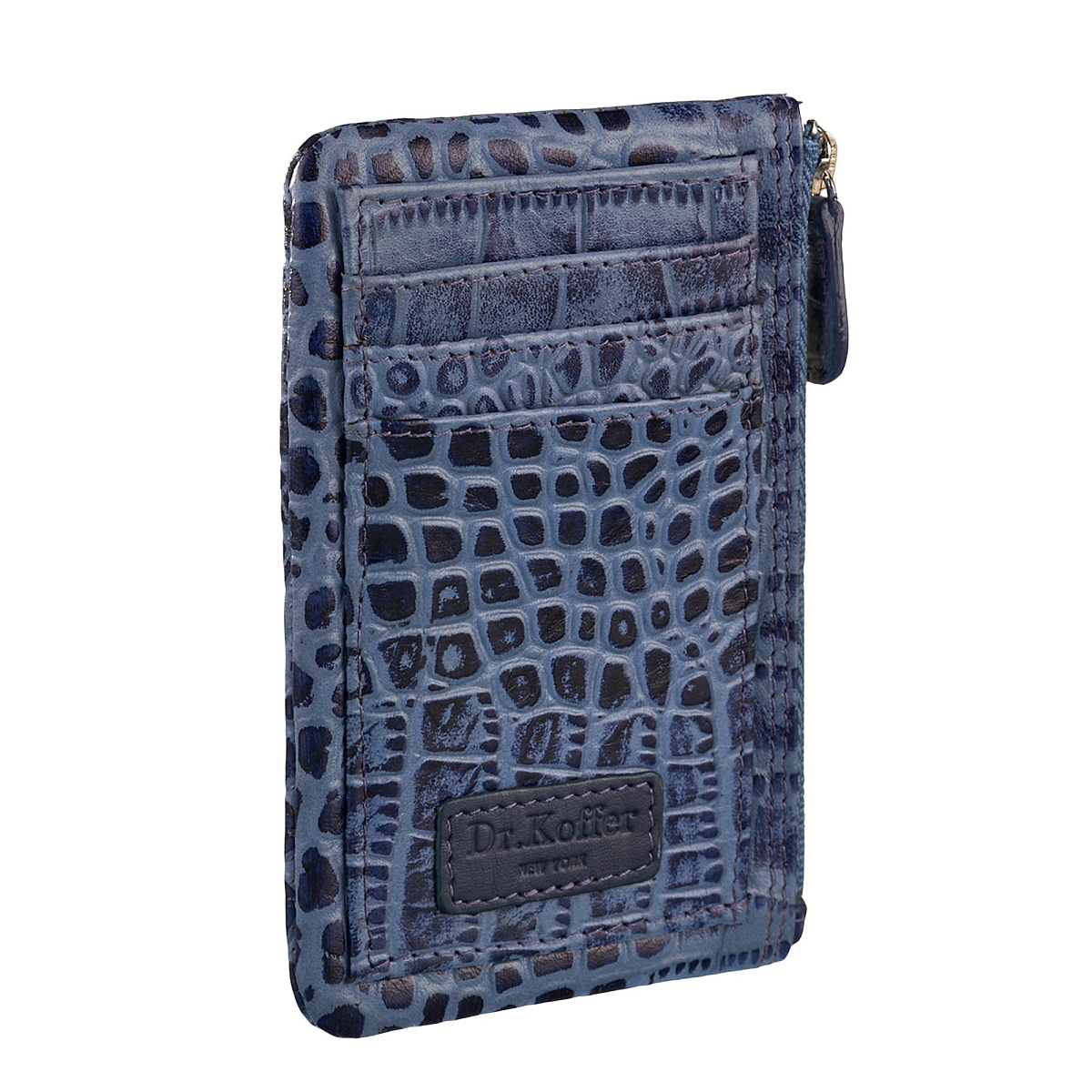 Кредитница Dr.Koffer из натуральной кожи синяя
