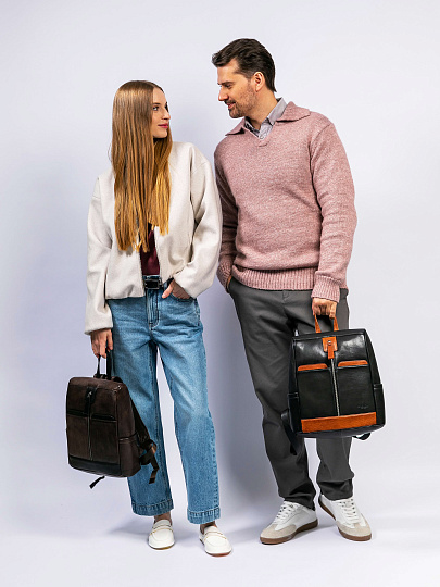 Рюкзак Dr. Koffer из натуральной кожи коричневый