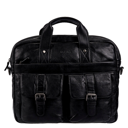 Деловая сумка Dr.Koffer из натуральной кожи черная