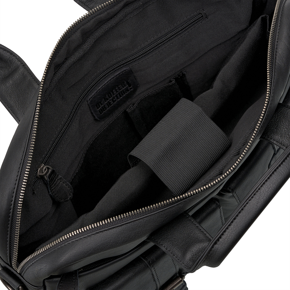 Деловая сумка Dr.Koffer из натуральной кожи черная