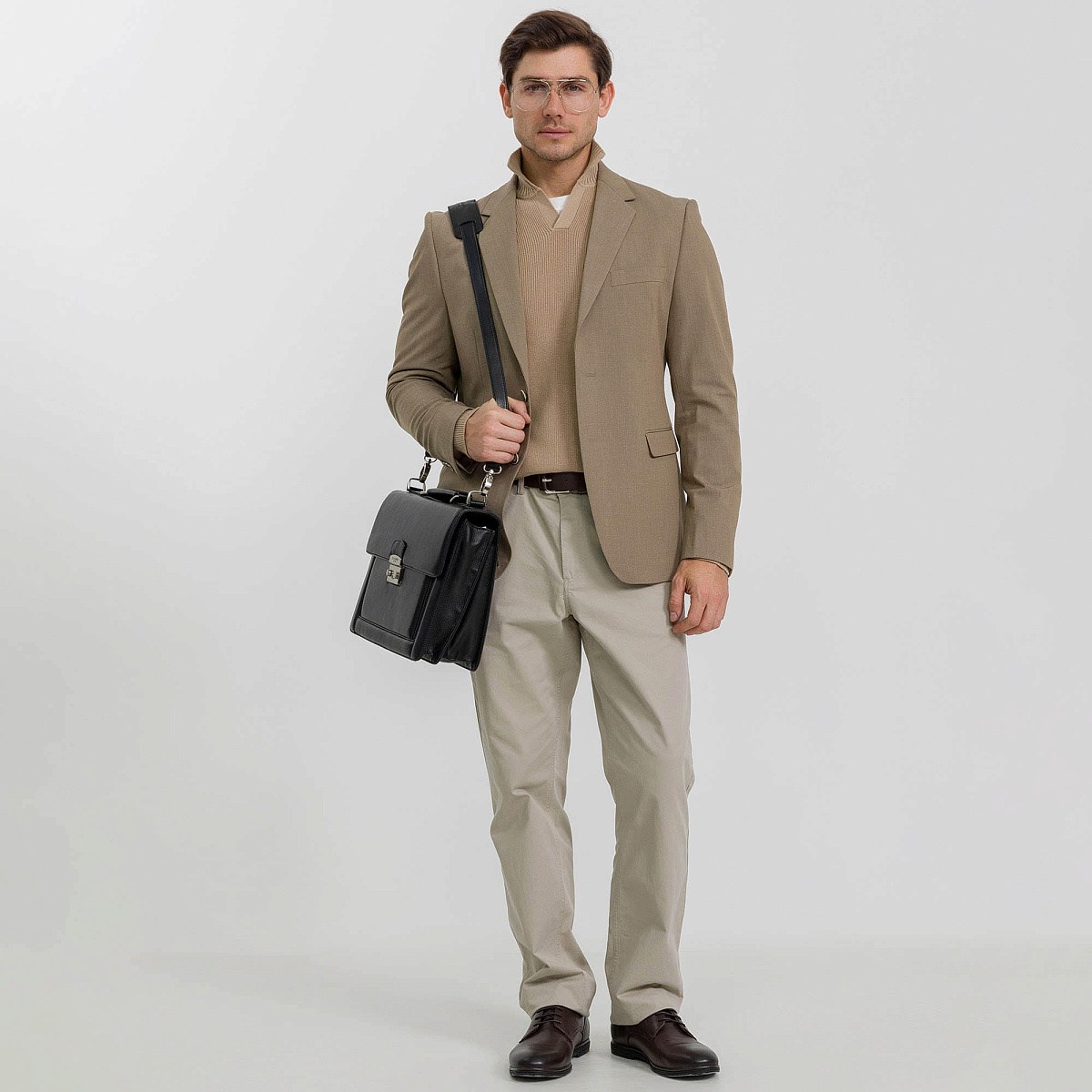 Портфель Dr.Koffer из натуральной кожи черный