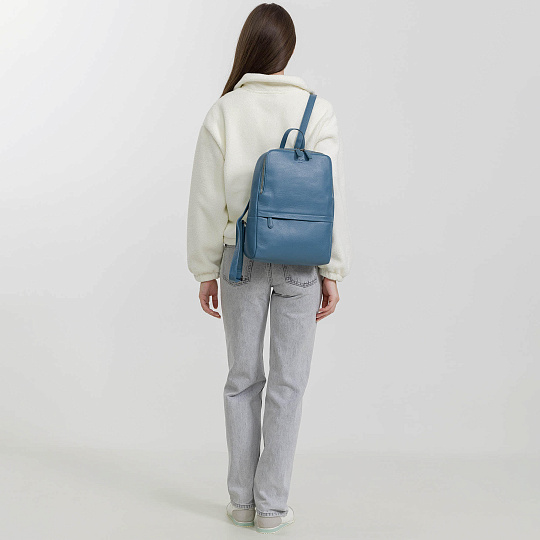 Рюкзак Dr.Koffer из натуральной кожи голубой