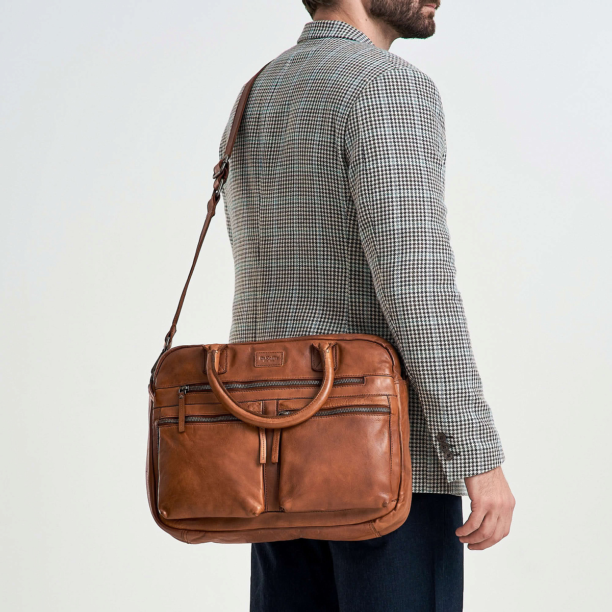 Деловая сумка Dr.Koffer из натуральной кожи коричневая