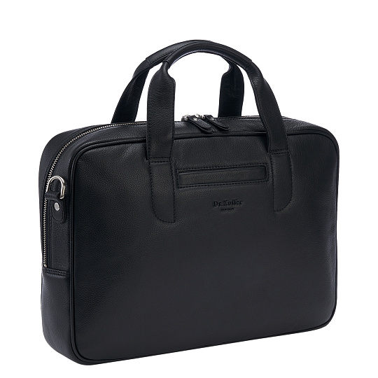 Деловая сумка Dr.Koffer из натуральной кожи черная