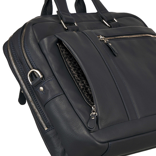 Деловая сумка Dr.Koffer из натуральной кожи черная