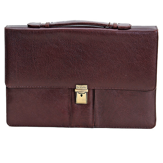 Мужской портфель из темно-коричневой кожи  Dr.Koffer P286111-02-09