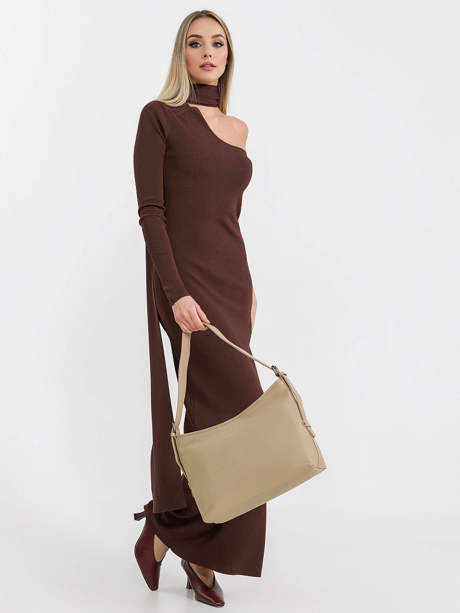 Женская сумка Dr.Koffer из натуральной кожи бежевая