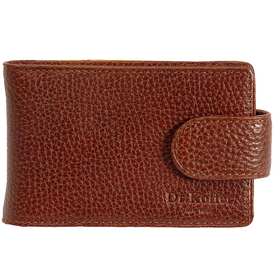 Визитница Dr.Koffer из натуральной кожи светло-коричневая