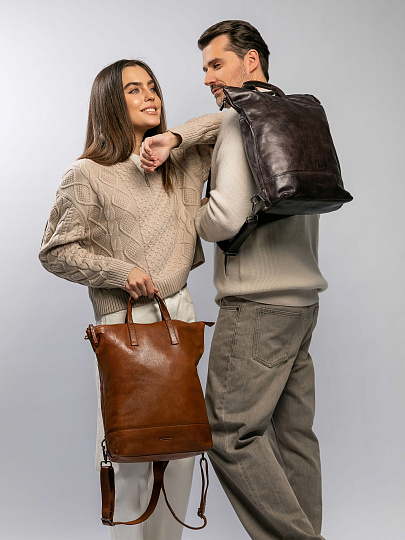 Рюкзак Dr.Koffer из натуральной кожи коричневый