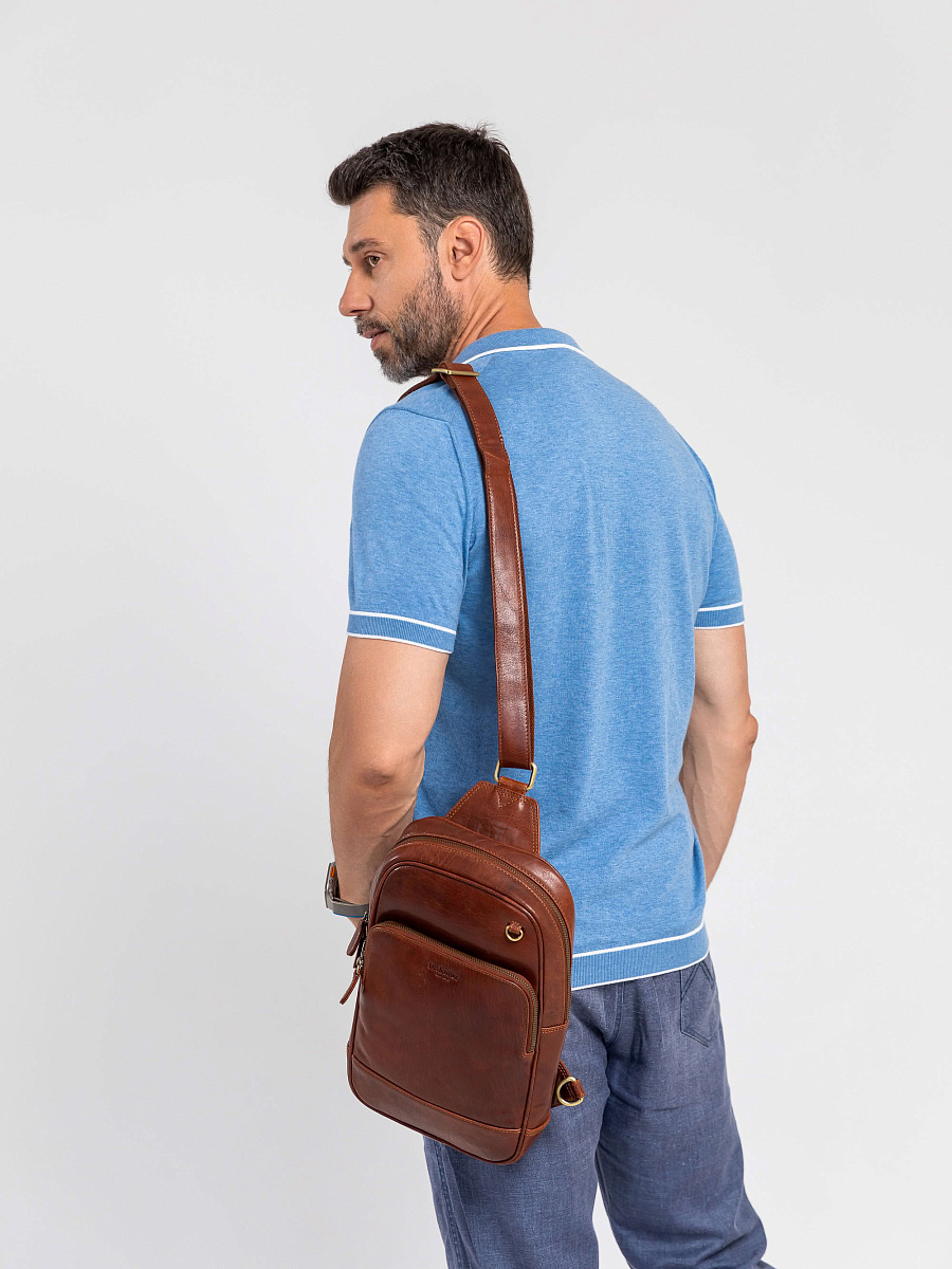 Рюкзак Dr.Koffer из натуральной кожи светло-коричневый