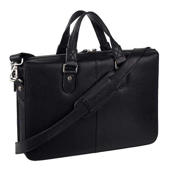 Деловая сумка Dr.Koffer из натуральной кожи черная