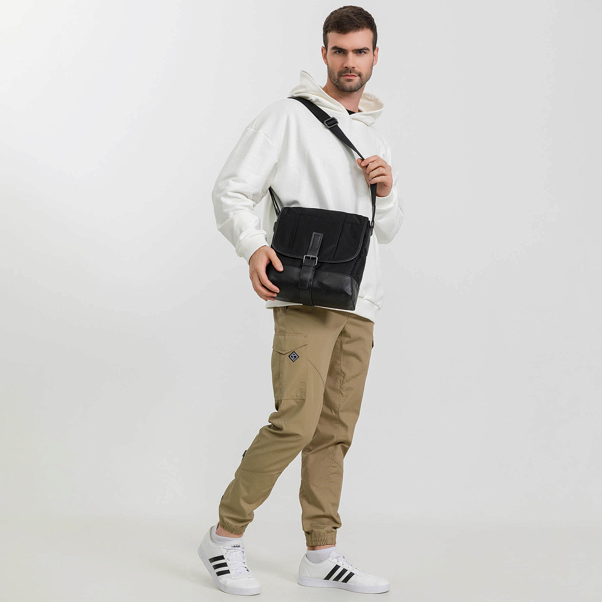 Сумка через плечо Dr.Koffer из нейлона и натуральной кожи