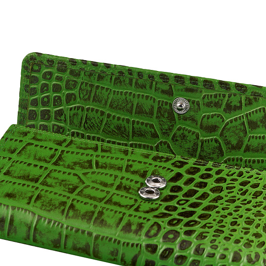 Портмоне Dr.Koffer из натуральной кожи зеленое