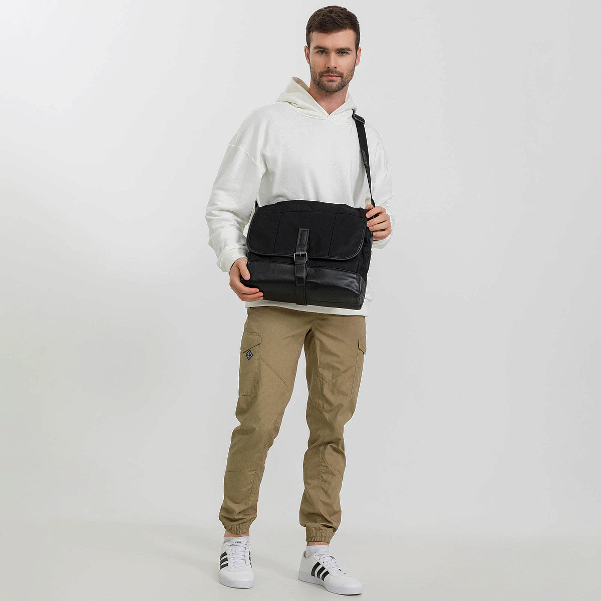 Сумка через плечо Dr.Koffer из нейлона и натуральной кожи