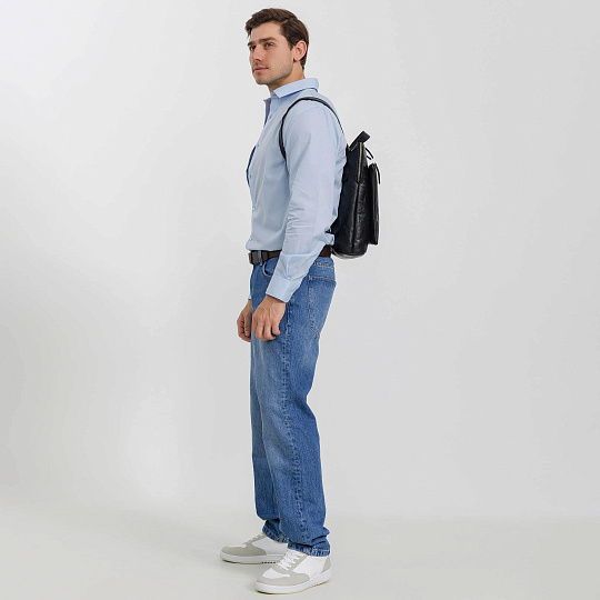 Рюкзак Dr.Koffer из натуральной кожи черный