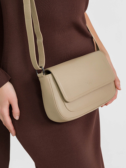 Женская сумка Dr.Koffer из натуральной кожи бежевая