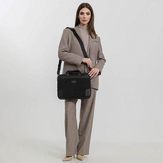 Деловая сумка Dr.Koffer из нейлона и натуральной кожи