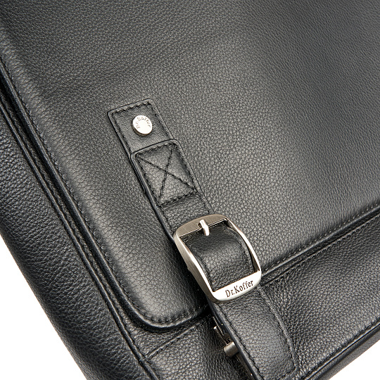 Портфель Dr.Koffer из натуральной кожи черный