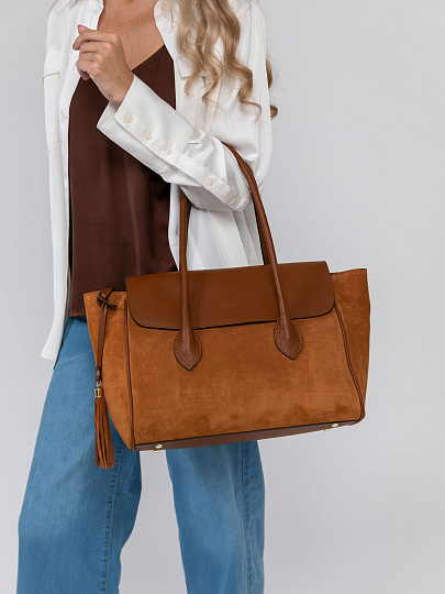 Женская сумка Dr.Koffer из натуральной кожи коричневая