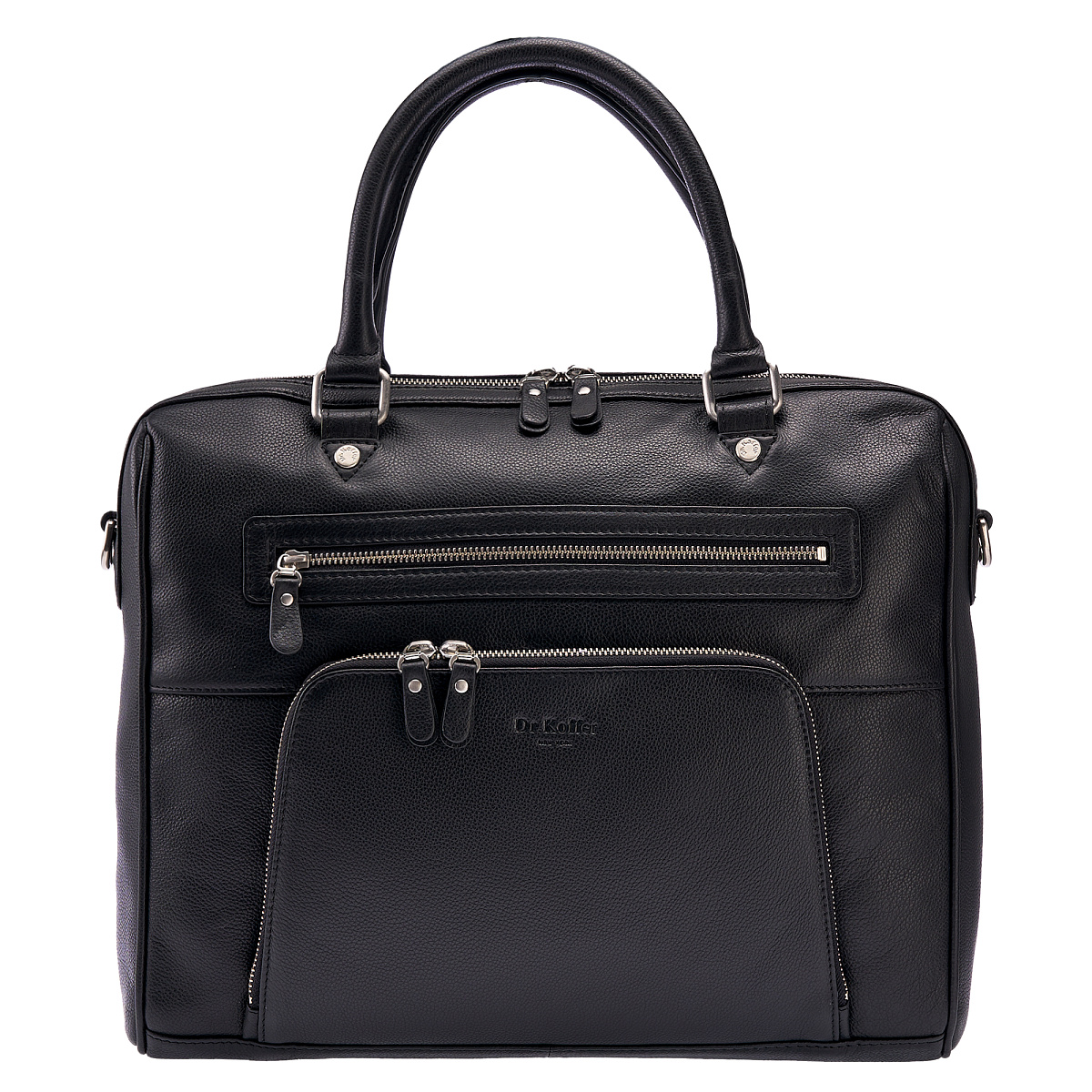 Деловая сумка Dr.Koffer из натуральной кожи черная