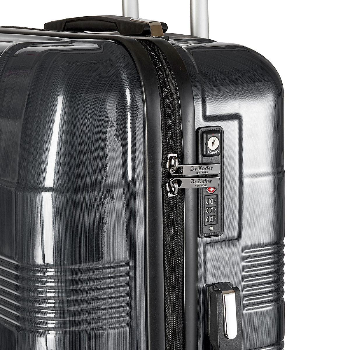Чемодан на колесах M Dr.Koffer АБС (abs) пластик серый
