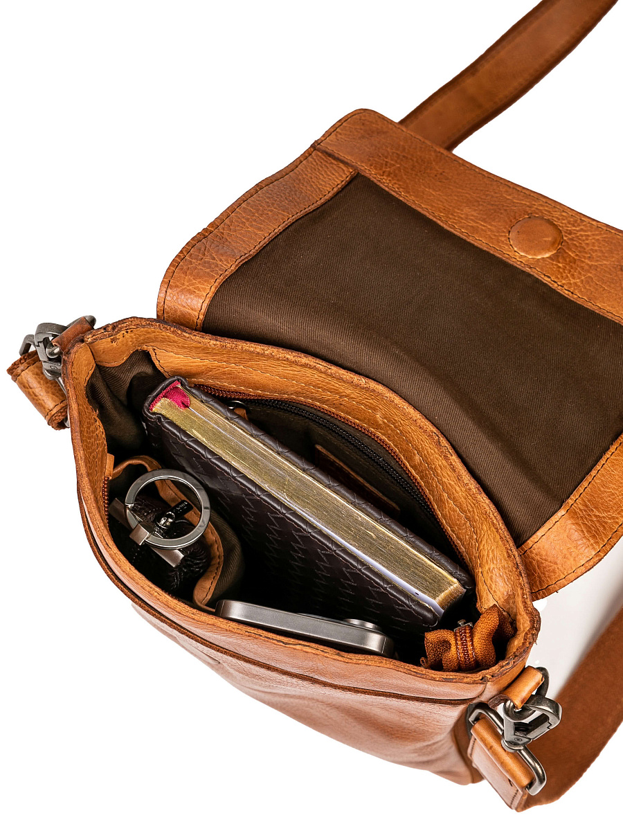 Сумка через плечо Dr.Koffer из натуральной кожи коричневая