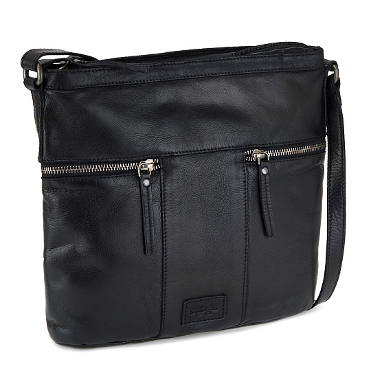 Сумка через плечо Dr.Koffer из натуральной кожи черная