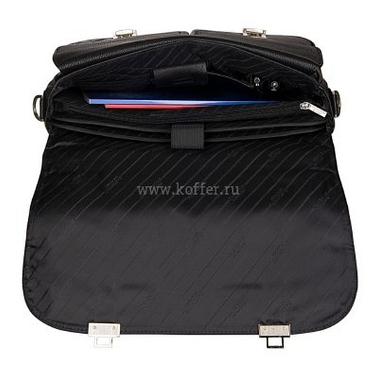 Портфель Dr.Koffer из натуральной кожи черный