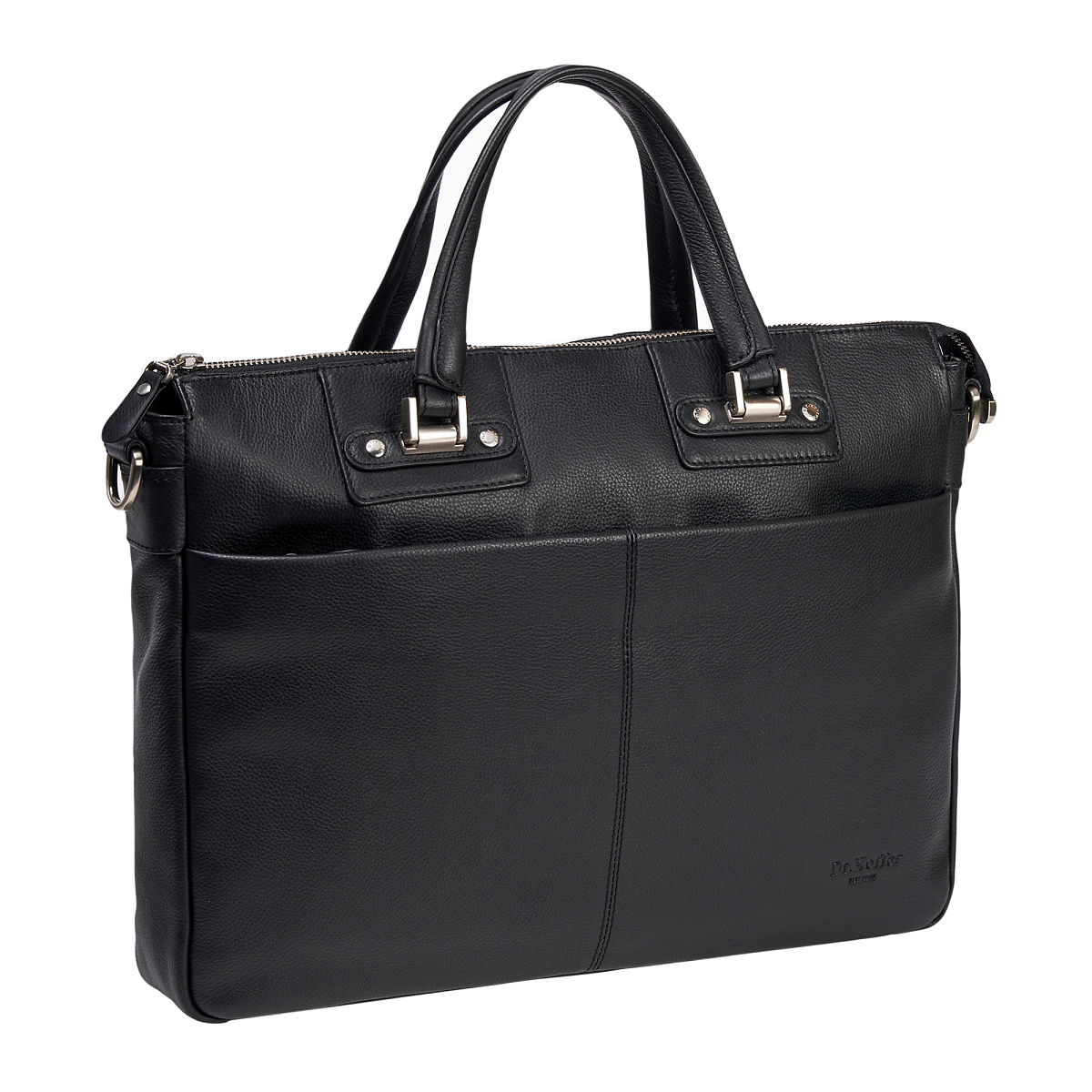 Деловая сумка Dr.Koffer из натуральной кожи черная