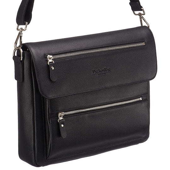Деловая сумка Dr.Koffer из натуральной кожи черная
