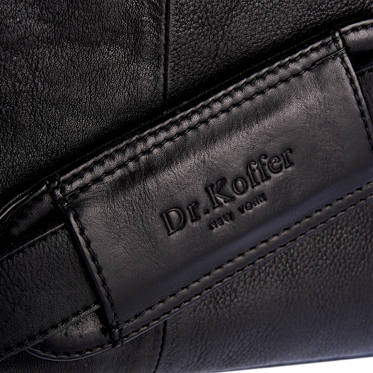 Деловая сумка Dr.Koffer из натуральной кожи черная