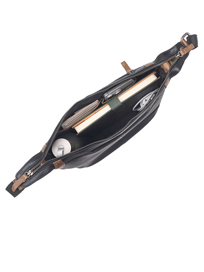 Сумка через плечо Dr. Koffer из натуральной кожи черная