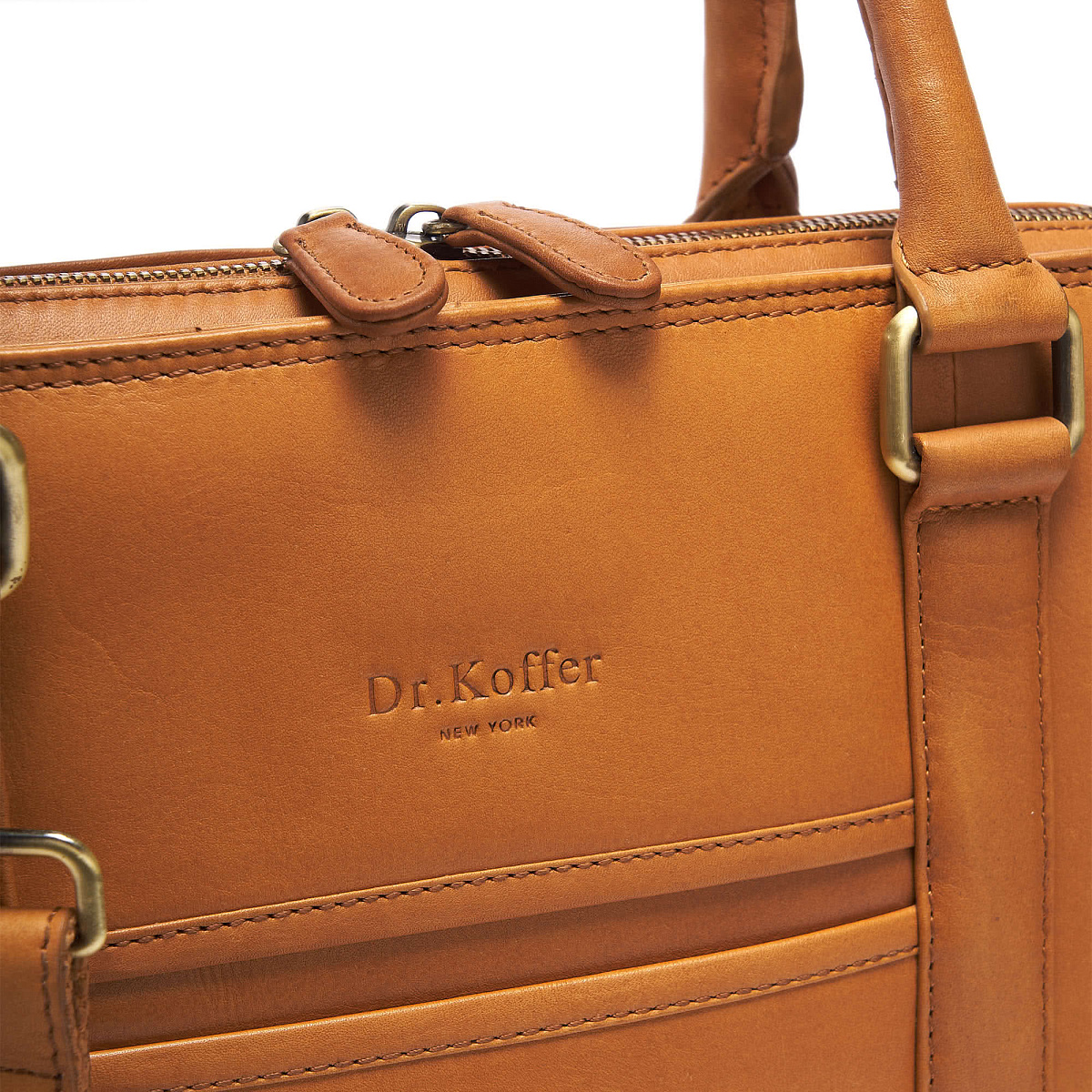 Деловая сумка Dr.Koffer из натуральной кожи коричневая