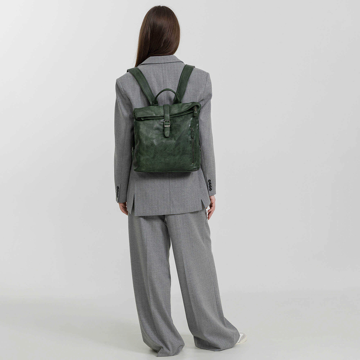 Рюкзак Dr.Koffer из натуральной кожи зеленый