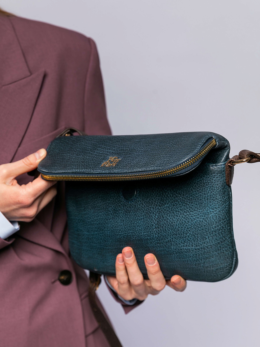 Женская сумка Dr. Koffer из натуральной кожи синяя